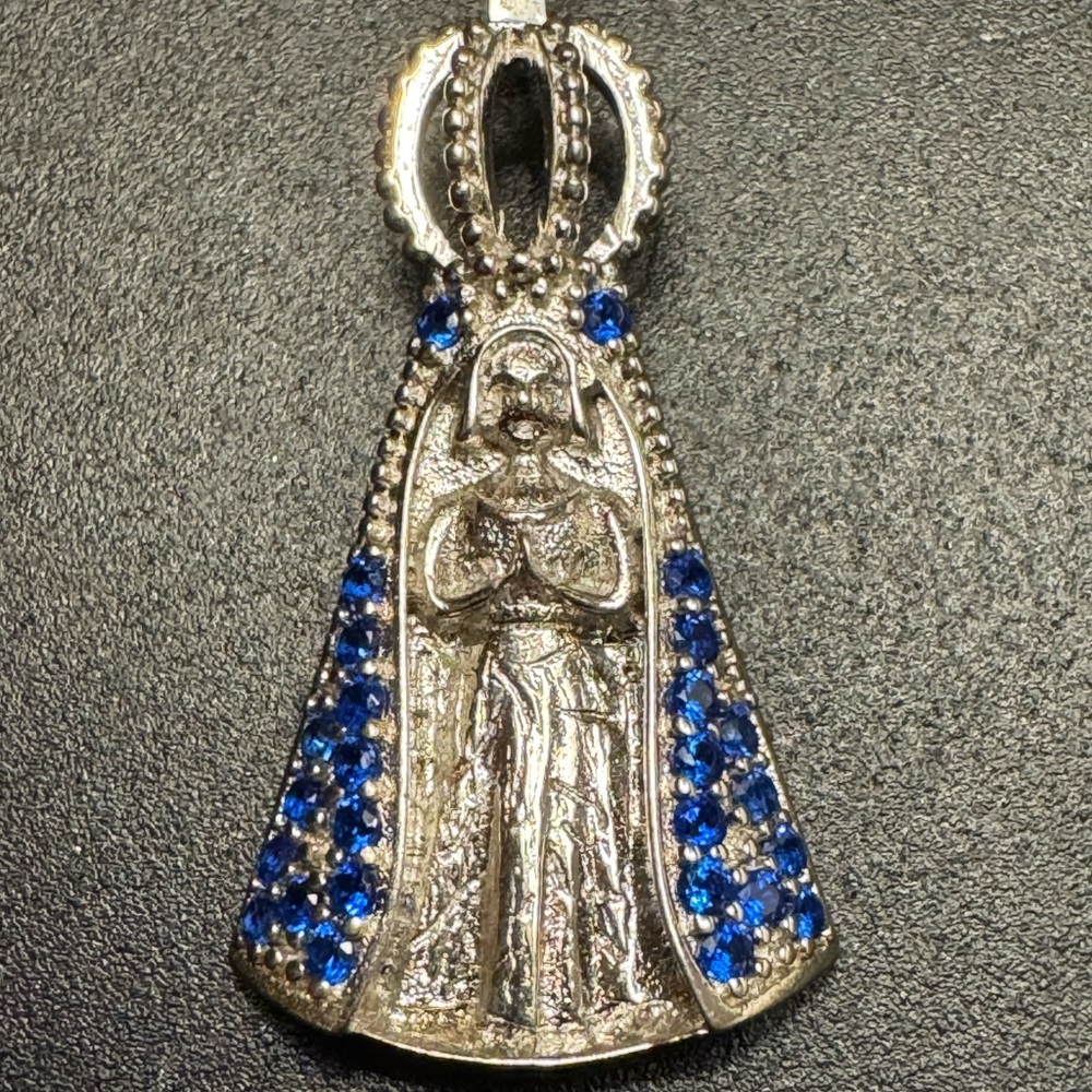 925 Sterling Silver Nossa Senhora Aparecida Pendant - Picture 5 of 5